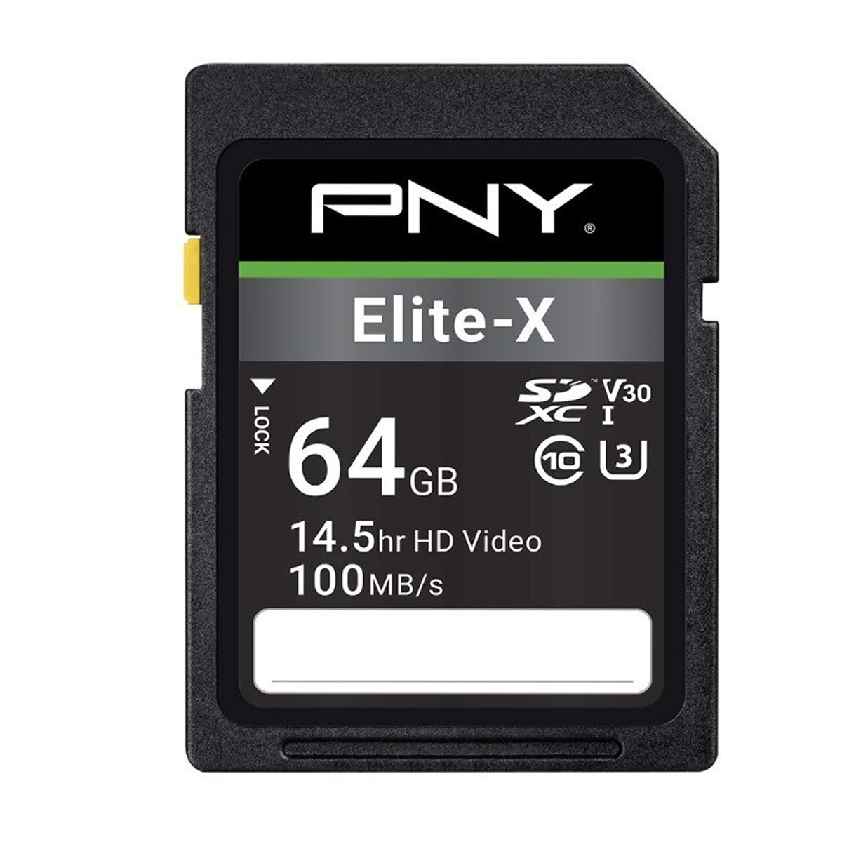 کارت حافظه SDXC پی ان وای مدل 4K ULTRA HD کلاس 10 استاندارد UHS-I U3 سرعت 100MBps ظرفیت 64 گیگابایت به همراه آداپتور SD