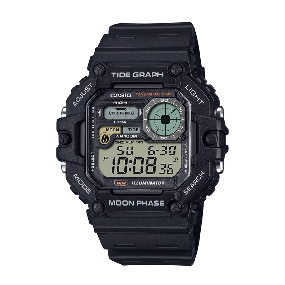 ساعت مچی دیجیتال مردانه کاسیو مدل WS-1700H-1AVDF-بدنه مشکی بند مشکی