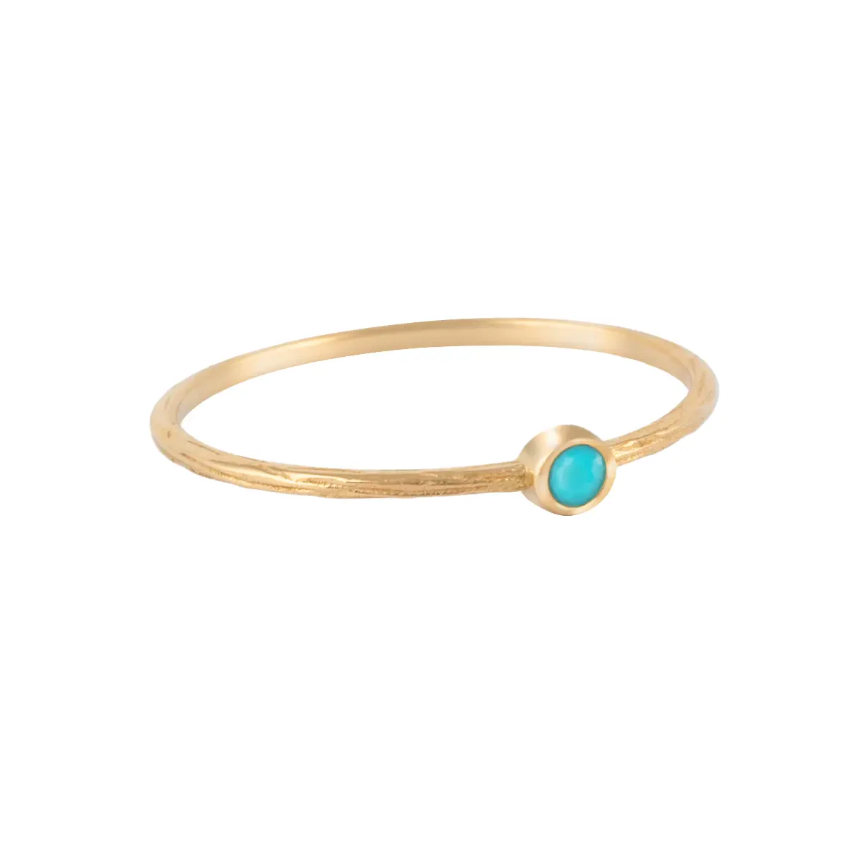 انگشتر طلای 18 عیار زنانه بان گالری مدل نگینی میلا فیروزه ای