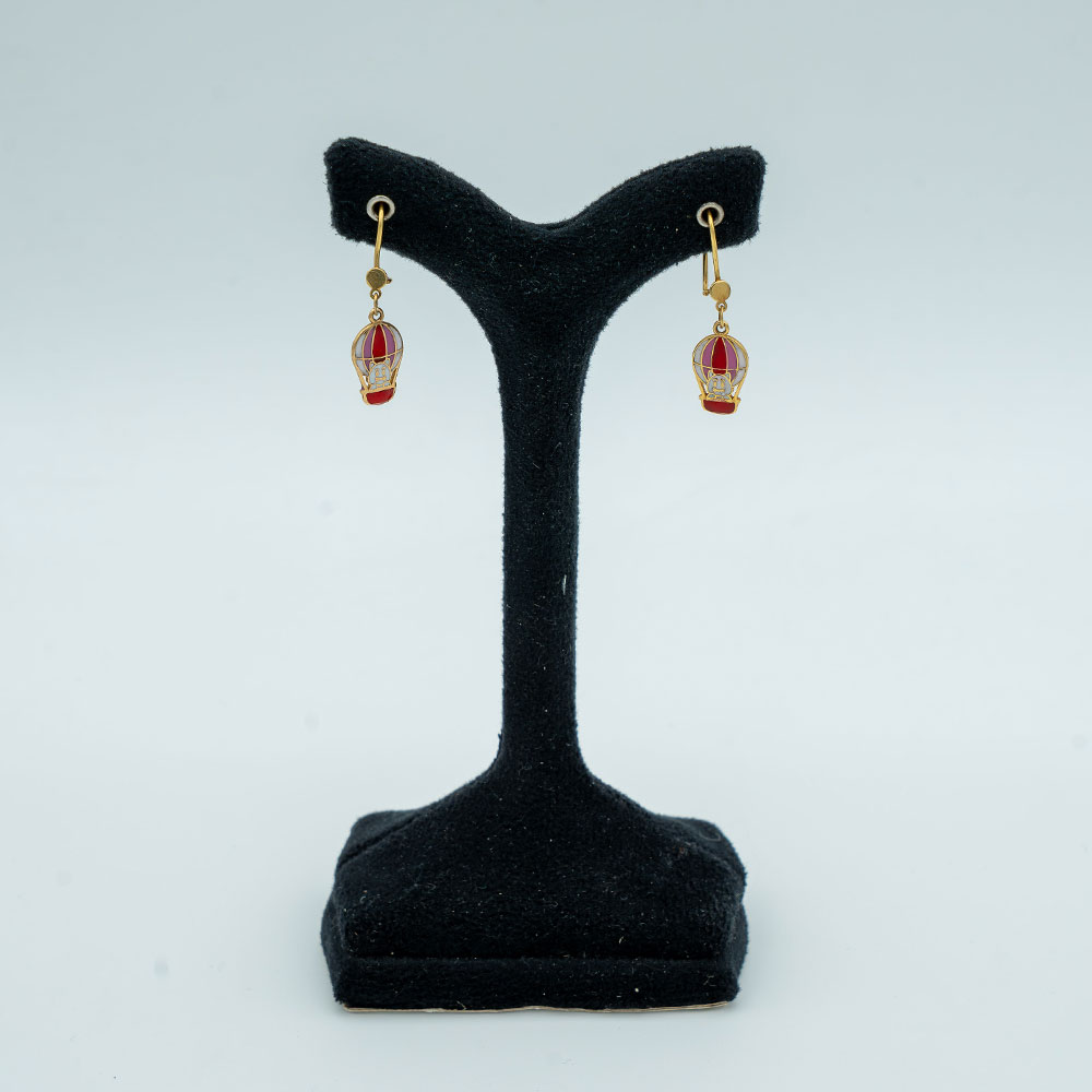 گوشواره طلا 18عیار گالری طلا عرفان مدل طرح بالن کد1652