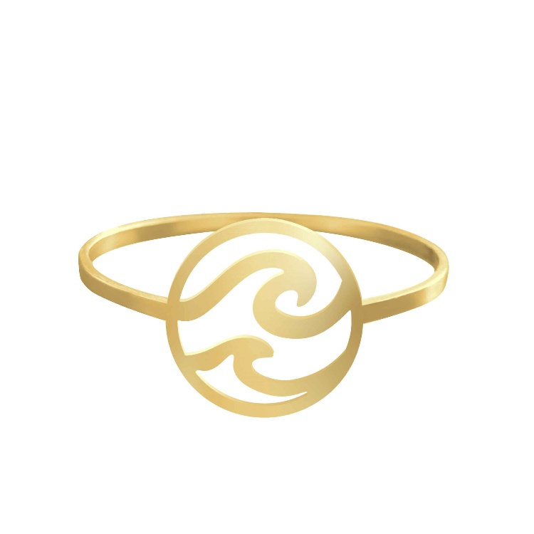 انگشتر طلا 18 عیار زنانه شمیم گلد گالری کد AA14 طرح موج