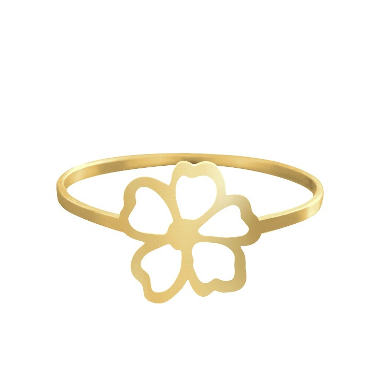 انگشتر طلا 18 عیار زنانه شمیم گلد گالری کد AA73 طرح گل