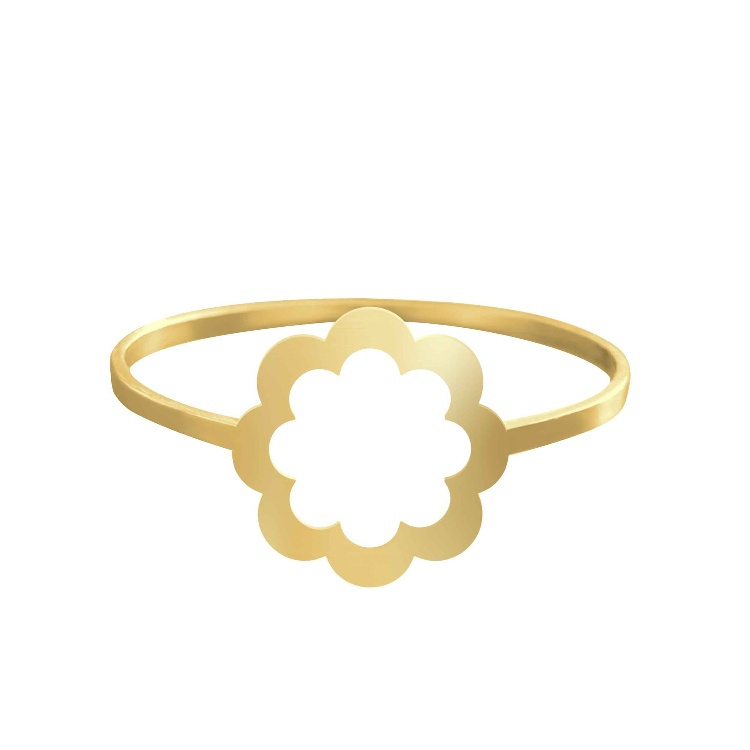 انگشتر طلا 18 عیار زنانه شمیم گلد گالری طرح گل