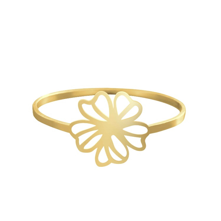 انگشتر طلا 18 عیار زنانه شمیم گلد گالری کد AA79 طرح گل