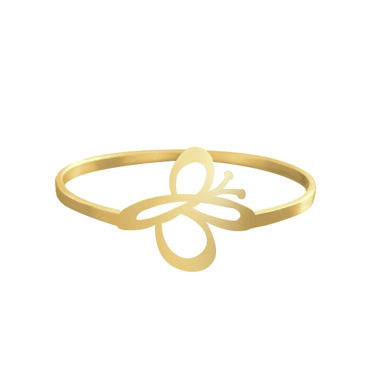 انگشتر طلا 18 عیار زنانه شمیم گلد گالری کد AA76 طرح پروانه