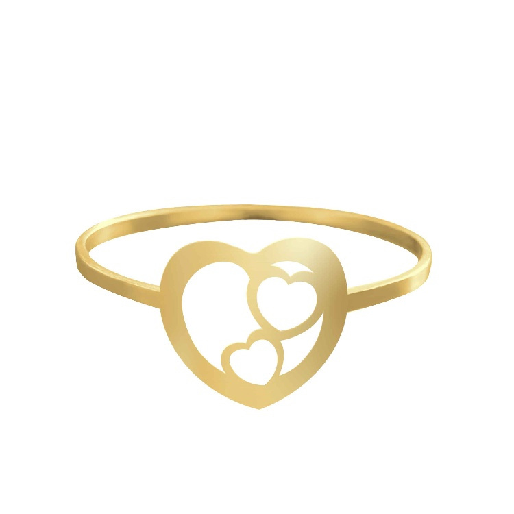 انگشتر طلا 18 عیار زنانه شمیم گلد گالری کد AA66 طرح قلب