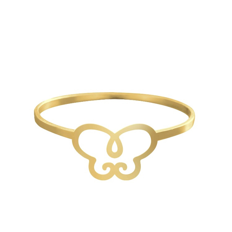 انگشتر طلا 18 عیار زنانه شمیم گلد گالری کد AA45 طرح پروانه