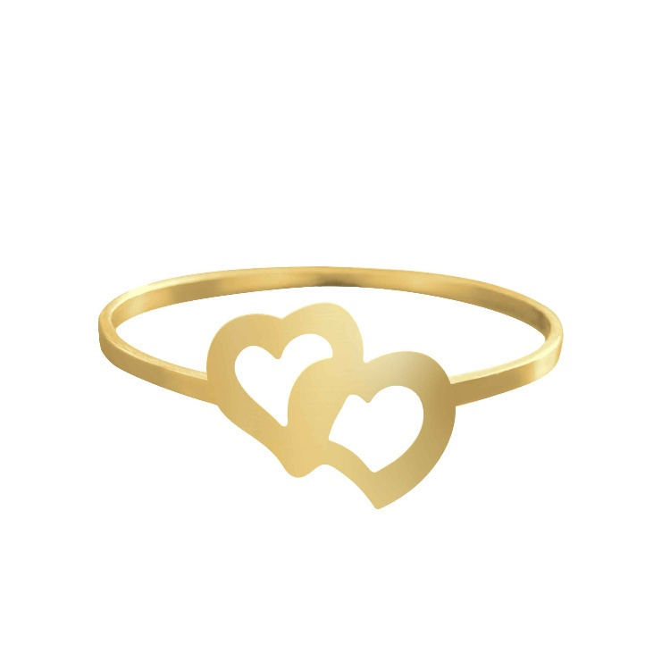 انگشتر طلا 18 عیار زنانه شمیم گلد گالری کد AA53 طرح قلب