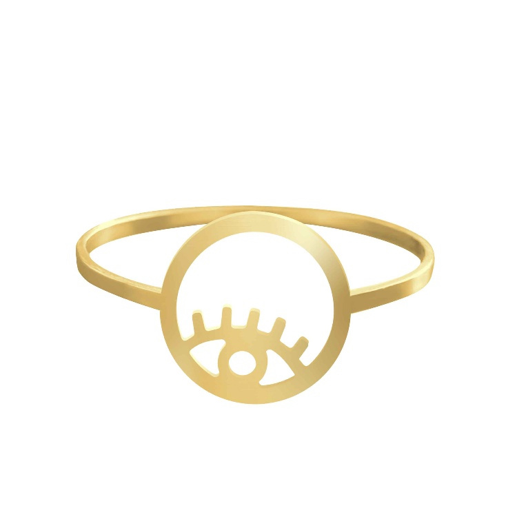 انگشتر طلا 18 عیار زنانه شمیم گلد گالری طرح چشم کد A-22