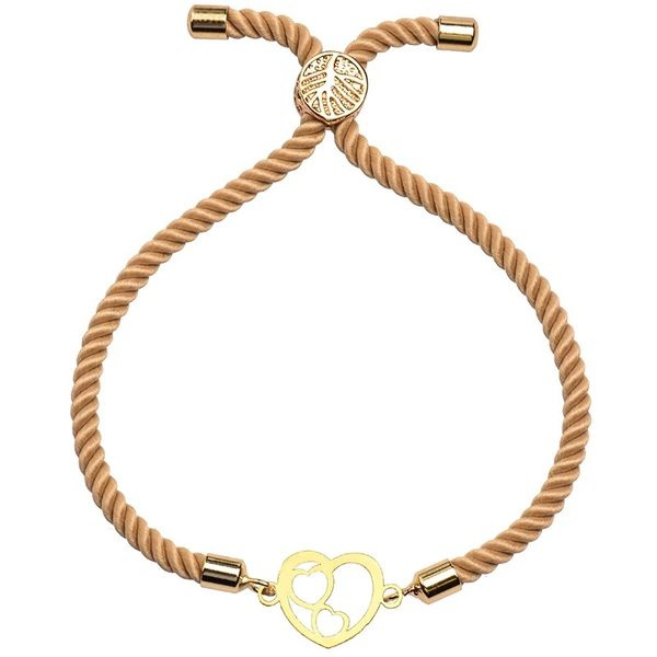 دستبند طلا 18 عیار دخترانه شمیم گلد گالری مدل قلب زیبا کد 684