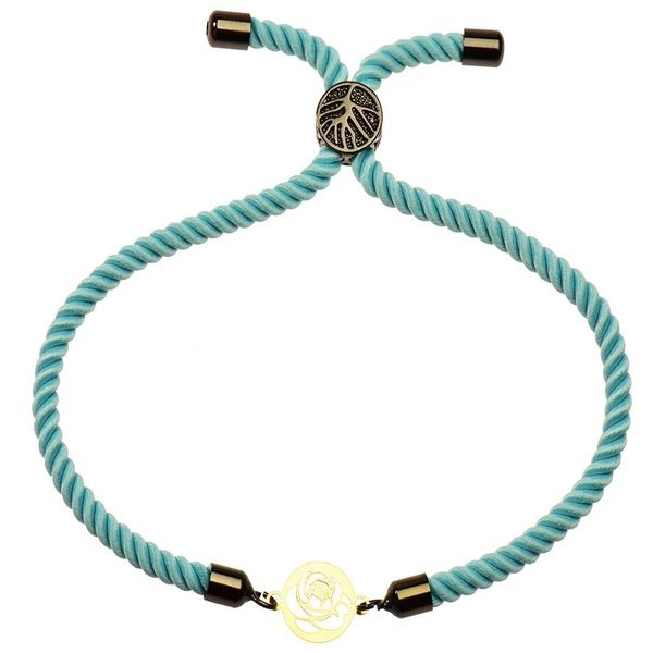 دستبند طلا 18 عیار دخترانه شمیم گلد گالری مدل گل رز کد 645