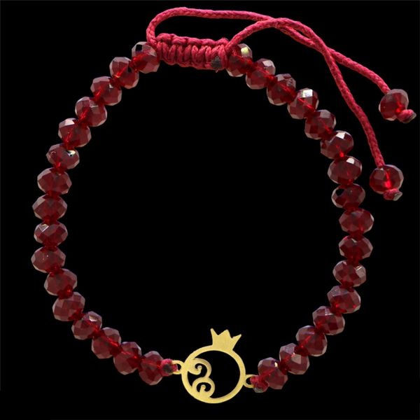 دستبند طلا 18 عیار دخترانه شمیم گلد گالری مدل انار 2023