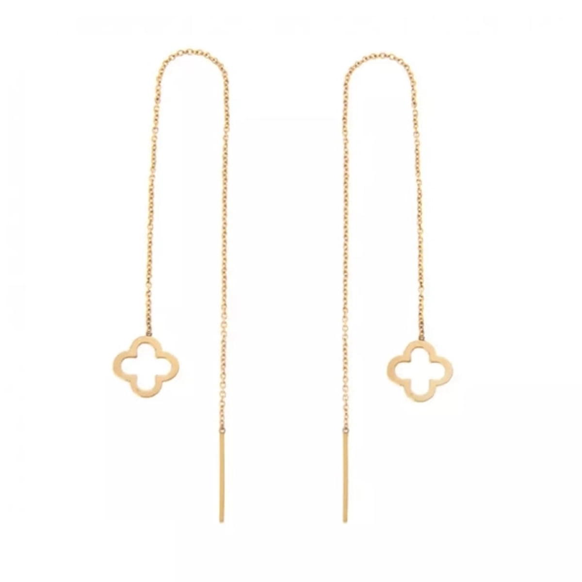 گوشواره طلا زنانه اپال گلد مدل بخیه ای ونکلیف توخالی 003-0.800