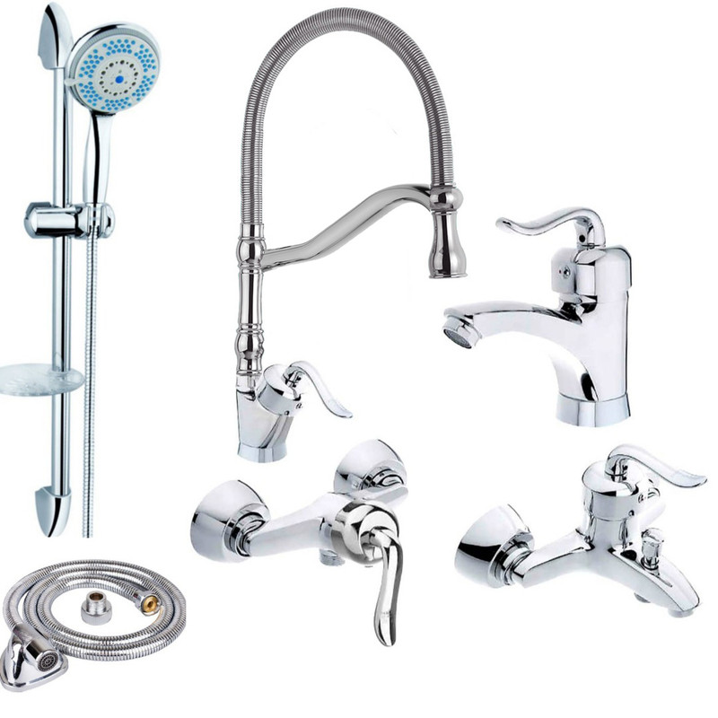 ست شیرآلات توفیق مدل قجری فنری مجموعه 6 عددی