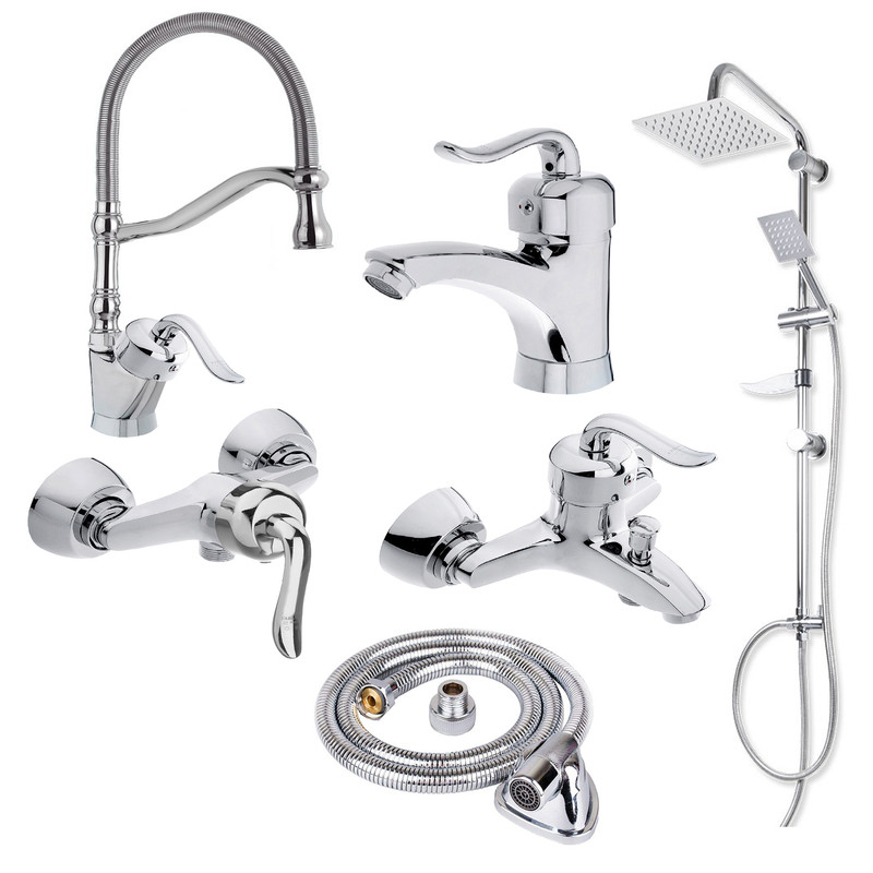 ست شیرآلات توفیق مدل قجری فنری مجموعه 6 عددی