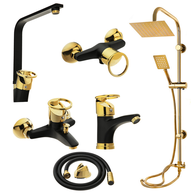 ست شیرآلات شیرآلات بهداشتی و ساختمانی توفیق مدل النگویی مجموعه 6 عددی