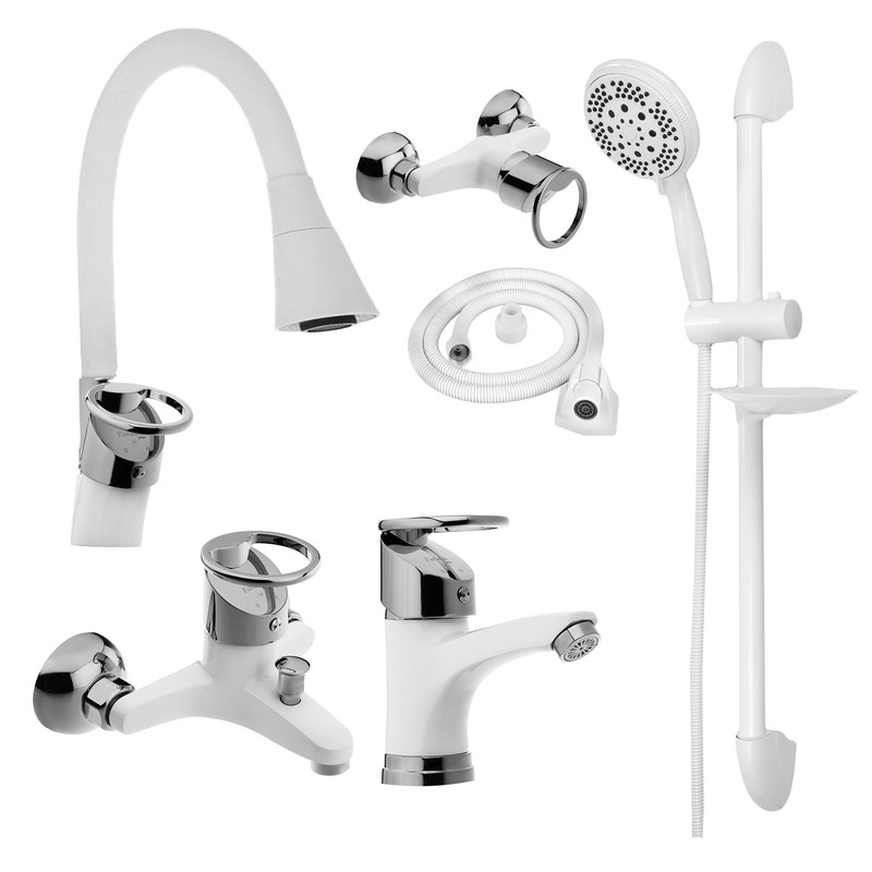 ست شیرآلات شیرآلات بهداشتی و ساختمانی توفیق مدل النگویی شیپوری مجموعه 6 عددی