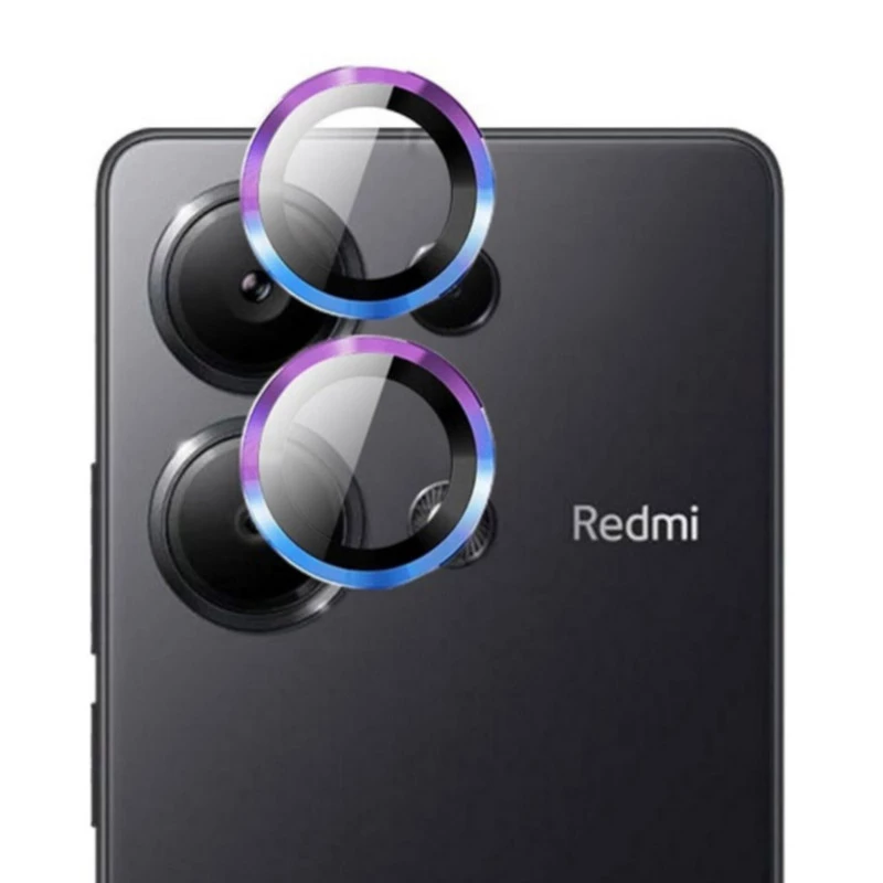 محافظ لنز دوربین شیشه ای اوجی مدل Crystal Shield مناسب برای گوشی موبایل شیائومی Redmi Note 13 4G-مشکی