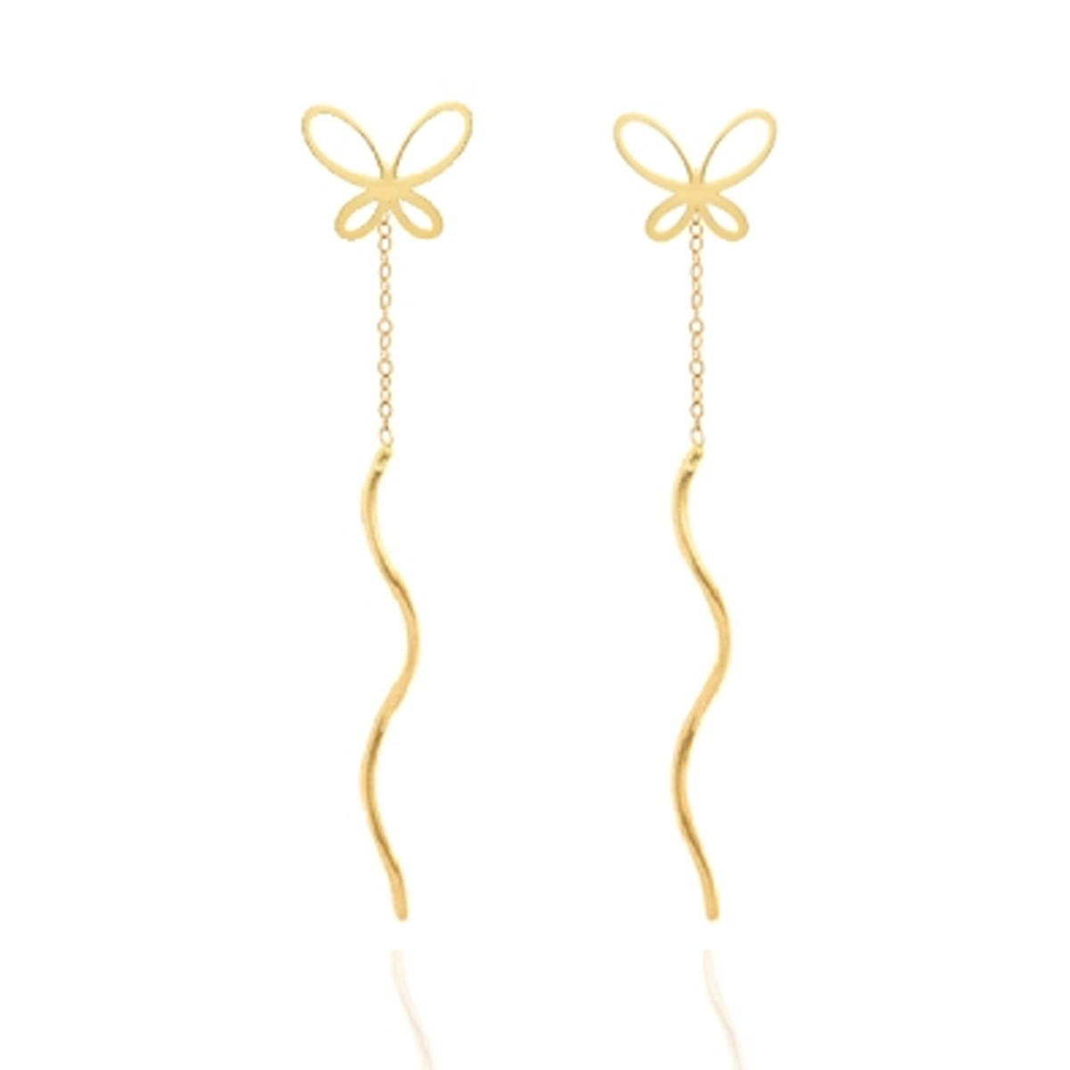 گوشواره طلا زنانه اپال گلد مدل آویزی پروانه 008 گوشواره طلا زنانه اپال گلد مدل آویزی پروانه 008