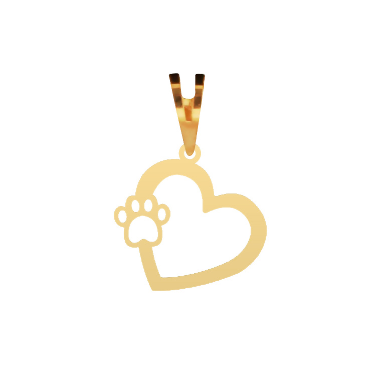 آویز گردنبند طلا عیار 750 شمیم گلد گالری مدل فانتزی قلب و ردپا کد P-131