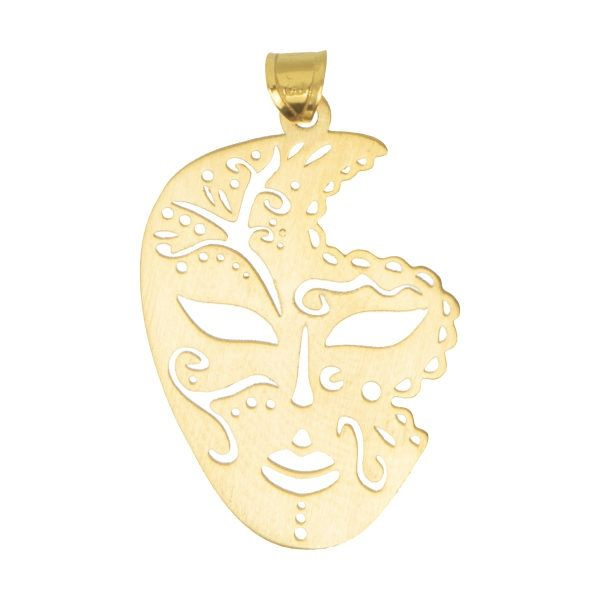 آویز گردنبند طلا 18 عیار شمیم گلد گالری طرح صورتک کد UN011