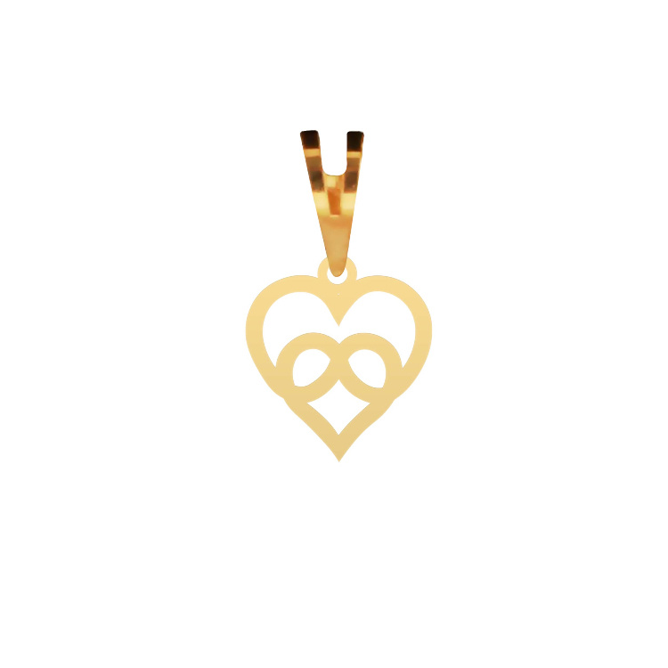 پلاک گردنبند طلا 18 عیار شمیم گلد گالری مدل قلب کد P-1