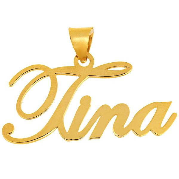 آویز گردنبند طلا 18 عیار شمیم گلد گالری طرح تینا