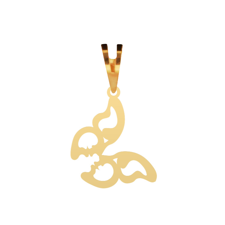 پلاک گردنبند طلا 18 عیار شمیم گلد گالری مدل نیم رخ پروانه ای کد P-76