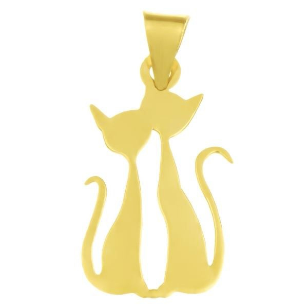 آویز گردنبند طلا 18 عیار شمیم گلد گالری طرح گربه کد UN042