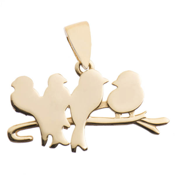 آویز گردنبند طلا 18 عیار شمیم گلد گالری طرح پرنده مدل SG168