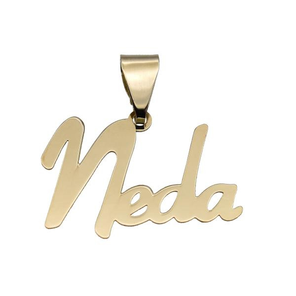 آویز گردنبند طلا 18 عیار شمیم گلد گالری طرح ندا کد 422M140