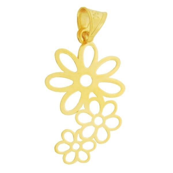 آویز گردنبند طلا 18 عیار شمیم گلد گالری طرح گل کد UN678