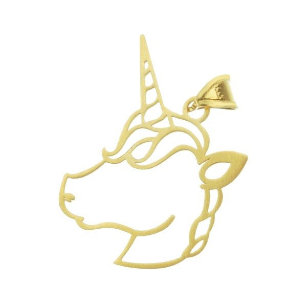 آویز گردنبند طلا 18 عیار شمیم گلد گالری طرح تک شاخ کد UN029