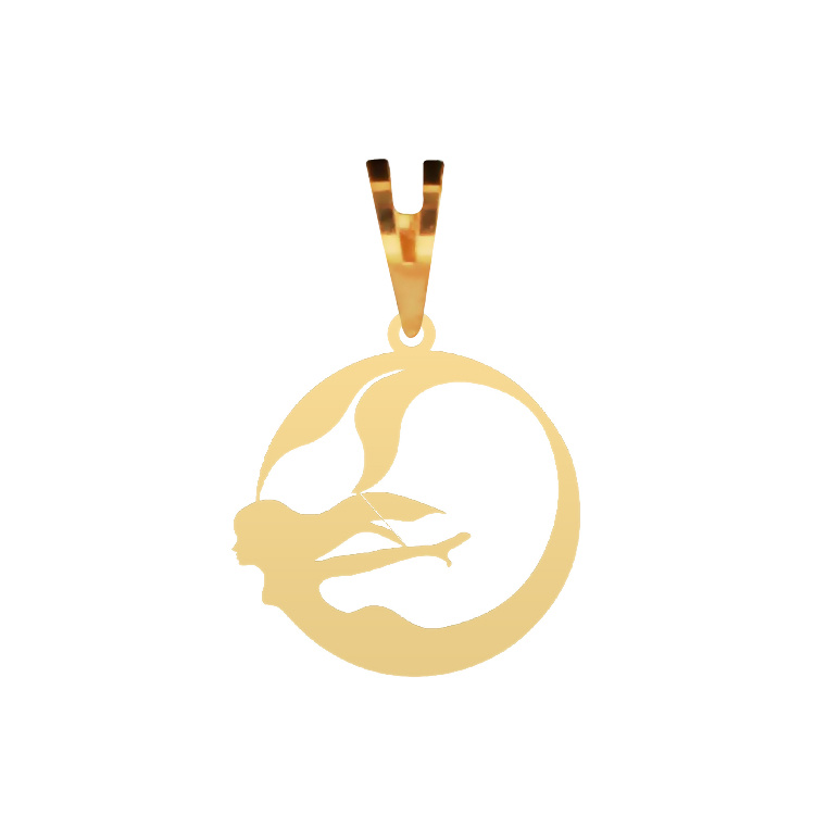 آویز گردنبند طلا عیار 750 شمیم گلد گالری طرح پری دریایی کد P-101