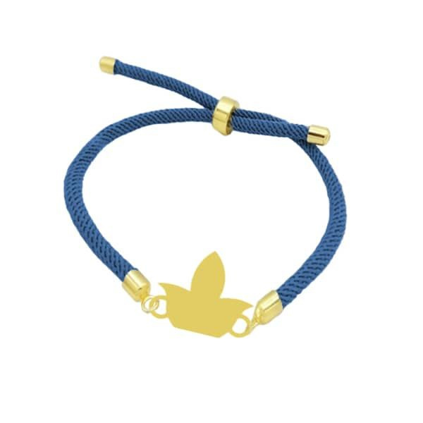 دستبند طلا 18 عیار زنانه شمیم گلد گالری طرح برگ