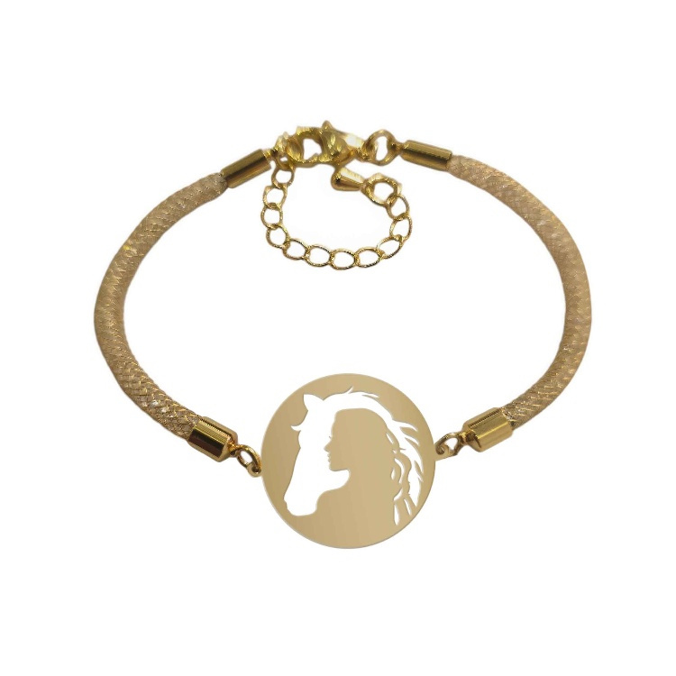 دستبند طلا 18 عیار زنانه شمیم گلد گالری مدل مینمال دختر کد D15-28