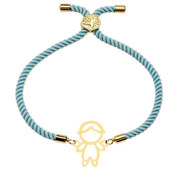 دستبند طلا 18 عیار زنانه شمیم گلد گالری مدل پسر بچه 605