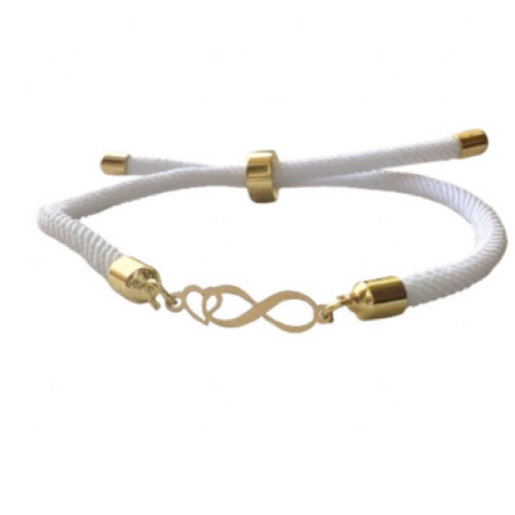 دستبند طلا 18 عیار زنانه شمیم گلد گالری مدل بینهایت و قلب کد S51-3