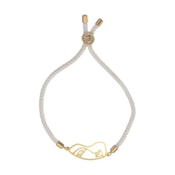 دستبند طلا 18 عیار زنانه شمیم گلد گالری مدل نیم رخ E601