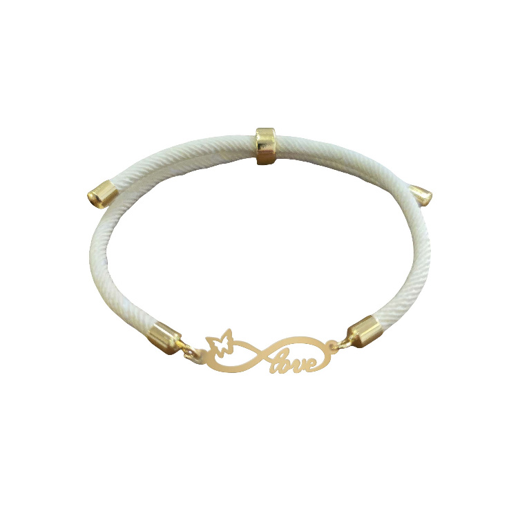 دستبند طلا 18 عیار زنانه شمیم گلد گالری طرح بینهایت لاو کد H719