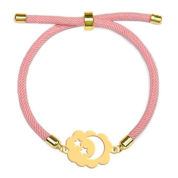 دستبند طلا 18 عیار زنانه شمیم گلد گالری مدل ماه و ستاره ابری کد 628