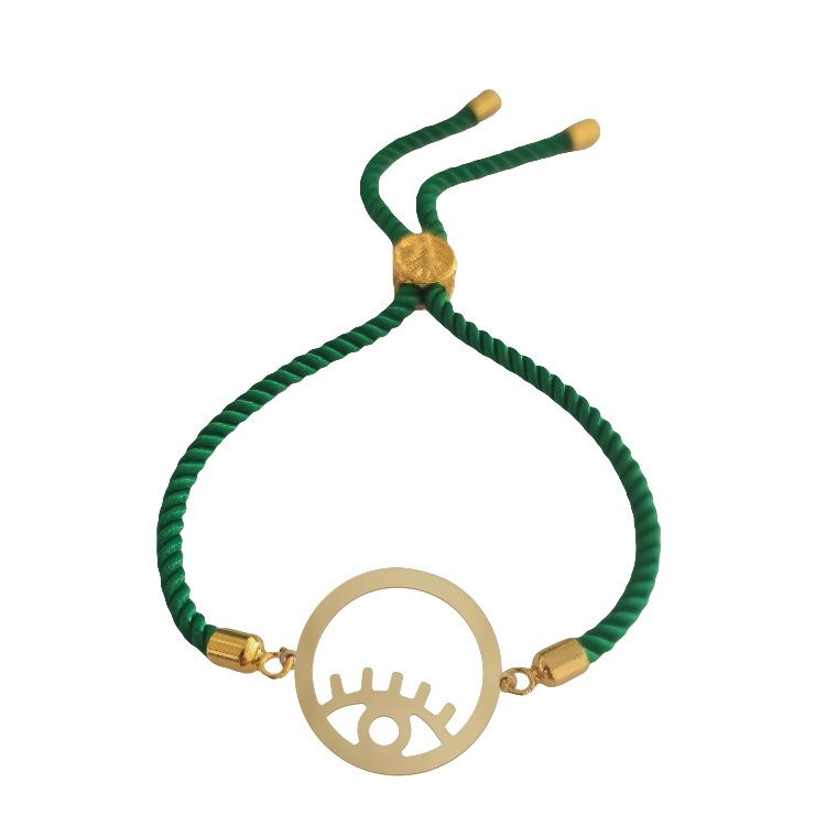 دستبند طلا 18 عیار زنانه شمیم گلد گالری طرح چشم کد D40-11