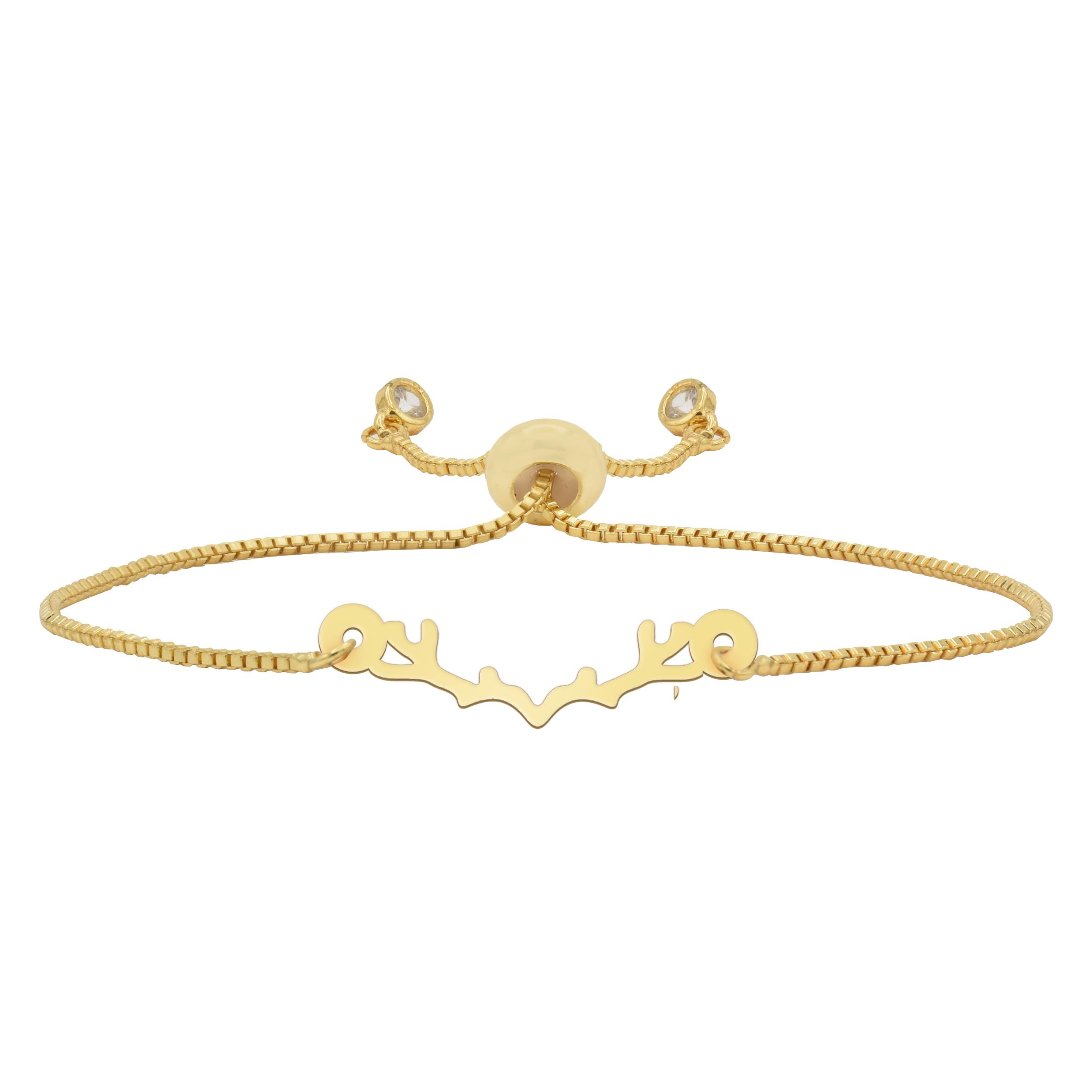 دستبند طلا 18 عیار شمیم گلد گالری طرح شاخ مدل D6