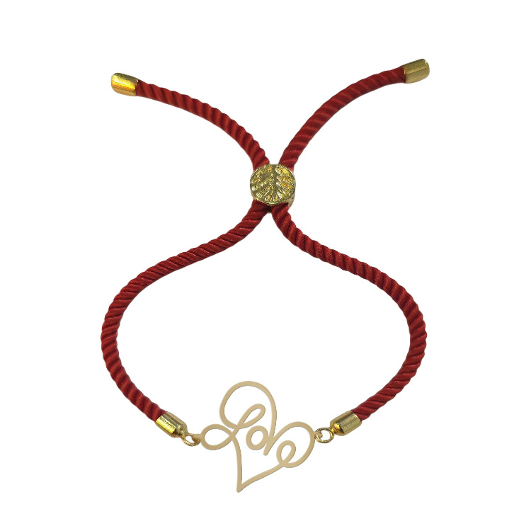 دستبند طلا 18 عیار زنانه شمیم گلد گالری مدل LOVE کد D72-17