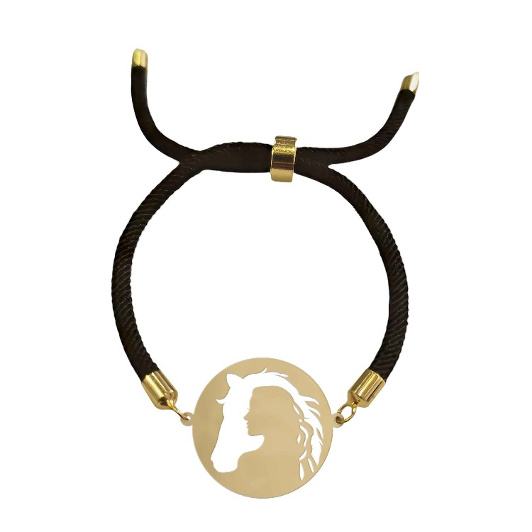 دستبند طلا 18 عیار زنانه شمیم گلد گالری مدل دختر کد D15-21