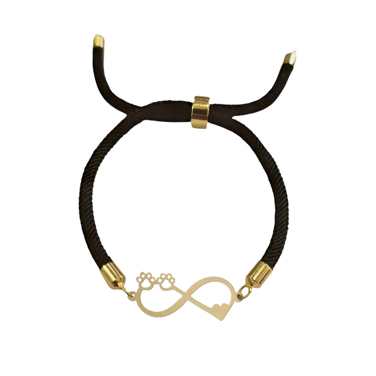 دستبند طلا 18 عیار زنانه شمیم گلد گالری طرح مینیمال بینهایت ردپا کد D58-2