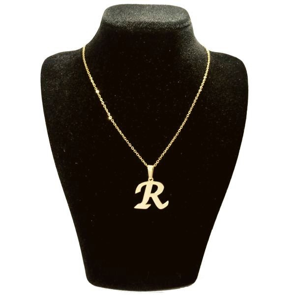 گردنبند طلا 18 عیار زنانه شمیم گلد گالری طرح R کد UN007