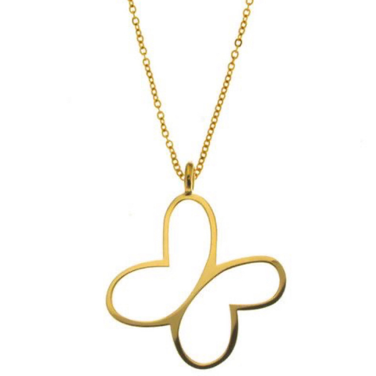 گردنبند طلا 18 عیار زنانه شمیم گلد گالری کد پروانه مینیمال S-112