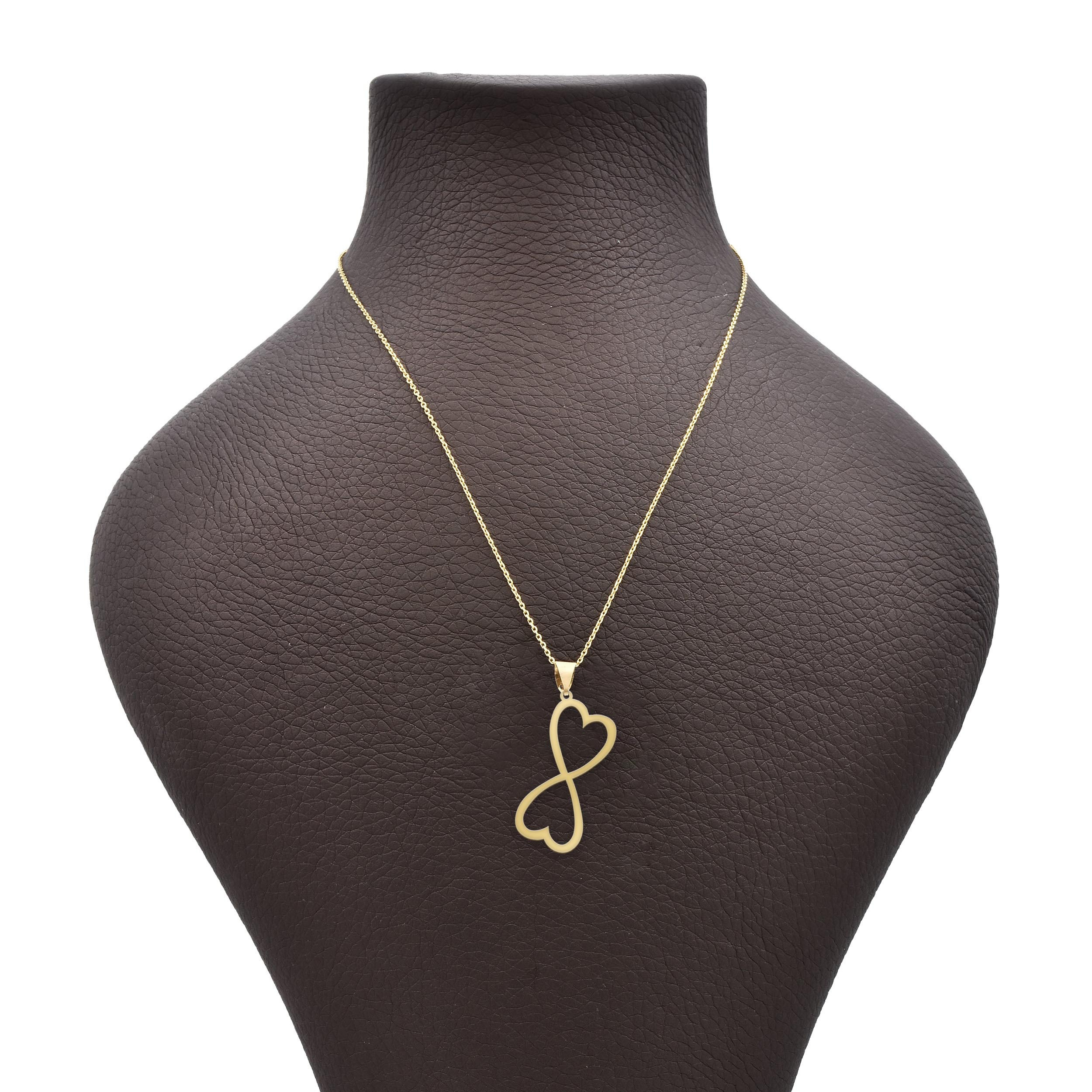 گردنبند طلا 18 عیار شمیم گلد گالری طرح قلب و بی نهایت مدل Z7