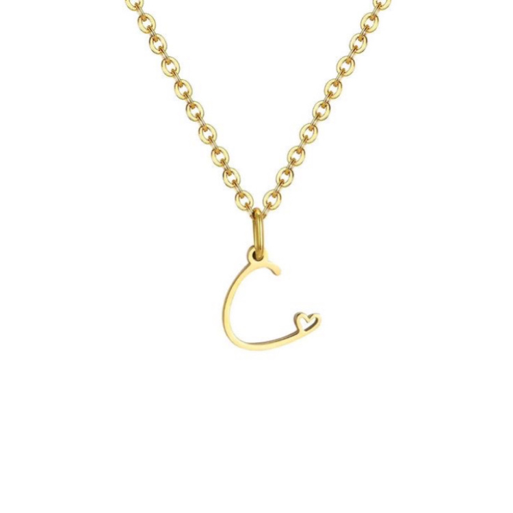گردنبند طلا 18 عیار زنانه شمیم گلد گالری مدل مینیمال حرف C و قلب کد S-05